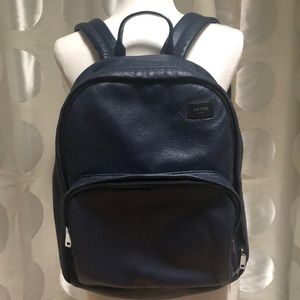 Navy Blue Jack Spade Pebbled Leather Backpack